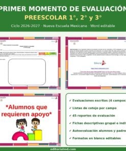 Primer Momento de Evaluación Preescolar 2026-2027 NEM (1°, 2° y 3°)