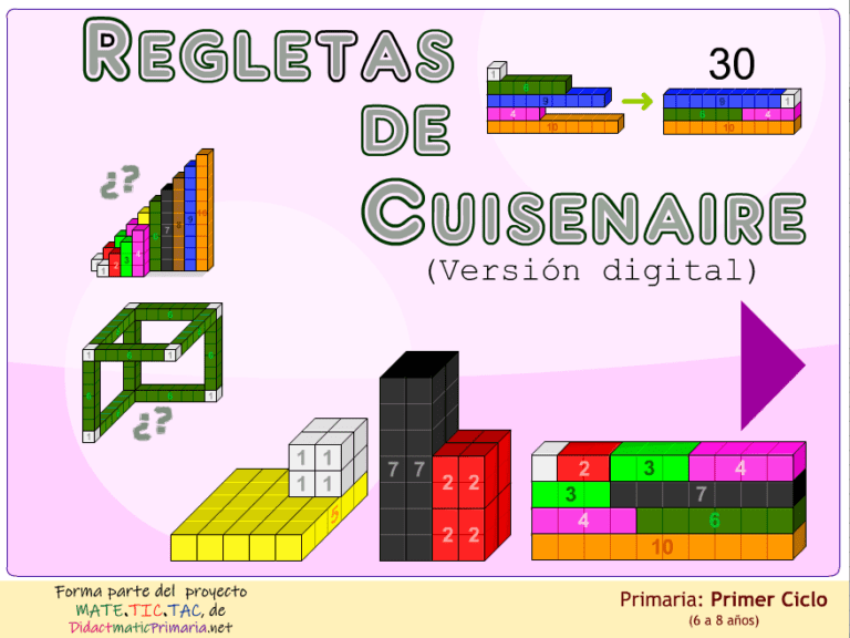 Aprende los números del 1 al 10 con regletas Cuisenaire