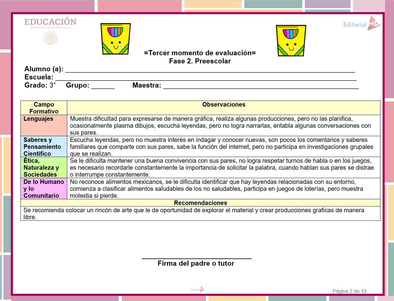 Evaluación Tercer Momento Preescolar 2026 (1° 2° y 3° Grado) 6 Evaluación Tercer Momento Preescolar 2026 (1° 2° y 3° Grado) - Image 6