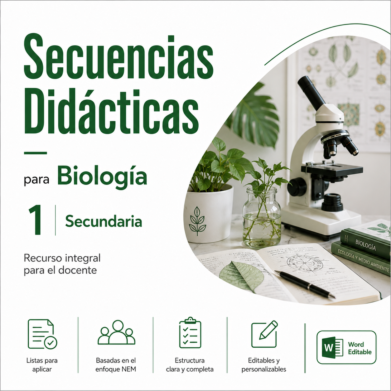 Secuencias Didácticas para Biología 1° de Secundaria | Recurso Integral para el Docente | NEM 2026-2027 | Word Editable 1 Secuencias Didácticas para Biología 1° de Secundaria | Recurso Integral para el Docente | NEM 2026-2027 | Word Editable