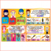 Un cartel educativo que presenta varias secciones para aprender español, incluidas imágenes y palabras para sílabas, vocales y el alfabeto, con Láminas De Las Sílabas Con Explicación e ilustraciones coloridas para atraer a los niños.