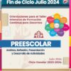 Un colorido cartel informativo para un taller "Taller Intensivo CTE Fin de Ciclo Julio 2024" para docentes de preescolar. Cuenta con detalles de orientación para la formación continua docente, teniendo el evento programado para julio de 2024, abarcando el ciclo escolar 2023-2024.