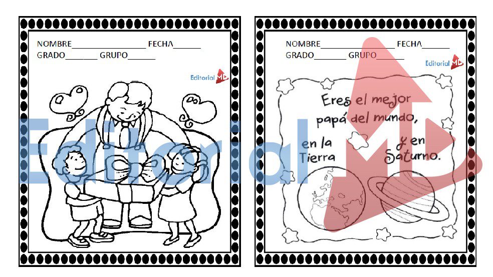 tarjeta del dia del padre para colorear