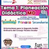 Portada de la guía de planeación didáctica para educación preescolar, primaria y secundaria del sistema educativo mexicano, con logotipos oficiales, texto a color y botón de descarga para el ciclo escolar 2025-2026.