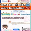 Cartel digital para el programa de la nueva escuela digital de México muestra orientaciones para educadores de preescolar, primaria y secundaria sobre la reflexión de la práctica docente para el ciclo escolar 2025-2026. Incluye logotipos y botón de descarga.