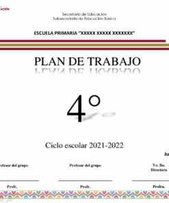 Imagen de la portada del plan de trabajo de una escuela primaria para el ciclo escolar 2021-2022, titulado 