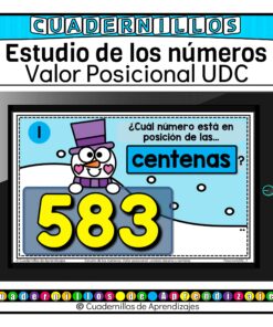 Valor posicional unidades decenas centenas Estudio de los números Matemáticas Primer Grado Primaria Fichas Digitales