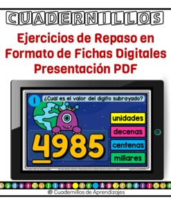 Valor Posicional unidades decenas centenas millares Estudio de los números Matemáticas Grado Primaria Fichas Digitales 11 valor posicional fichas digitales 2 1