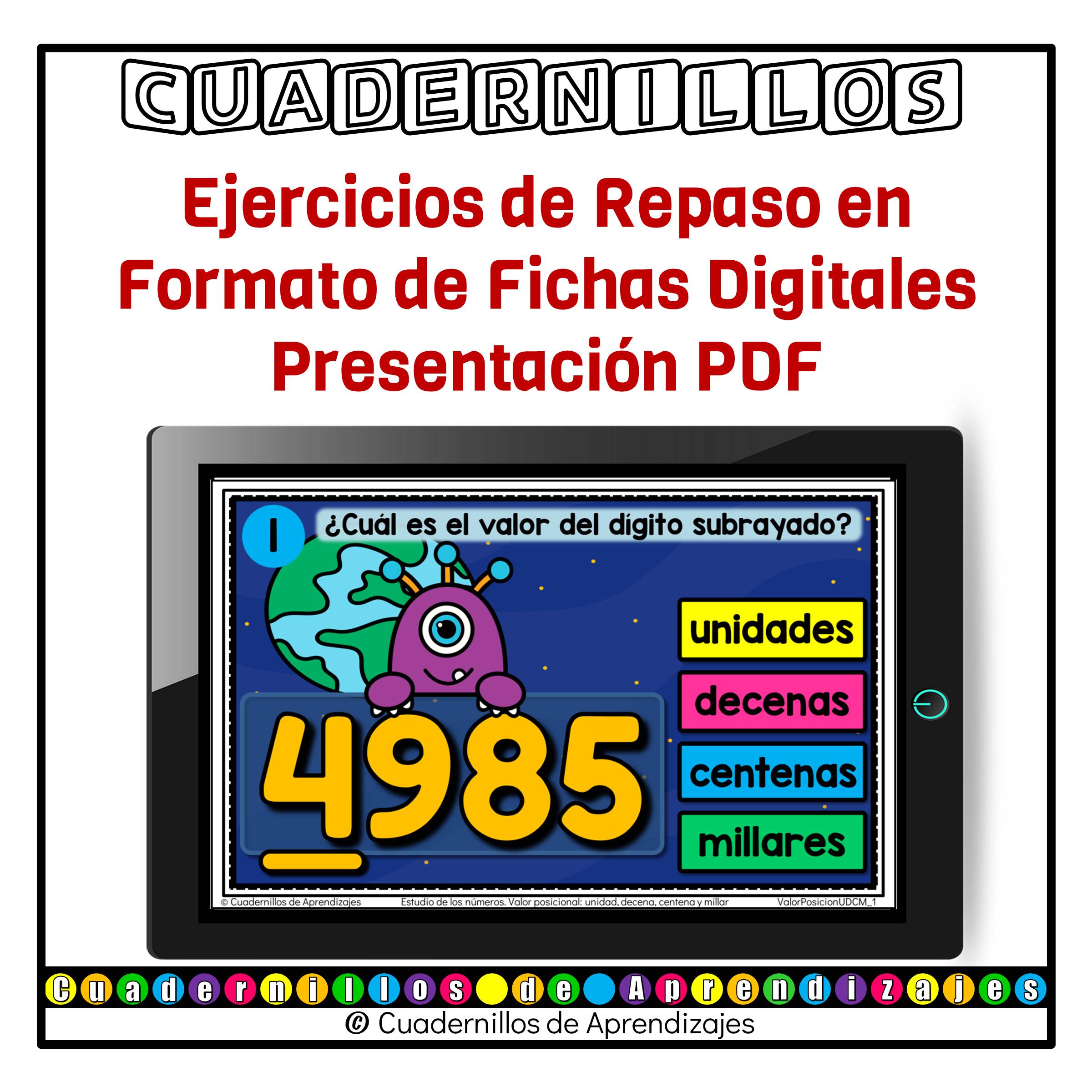 Valor Posicional unidades decenas centenas millares Estudio de los números Matemáticas Grado Primaria Fichas Digitales 2 Valor Posicional unidades decenas centenas millares Estudio de los números Matemáticas Grado Primaria Fichas Digitales - Image 2