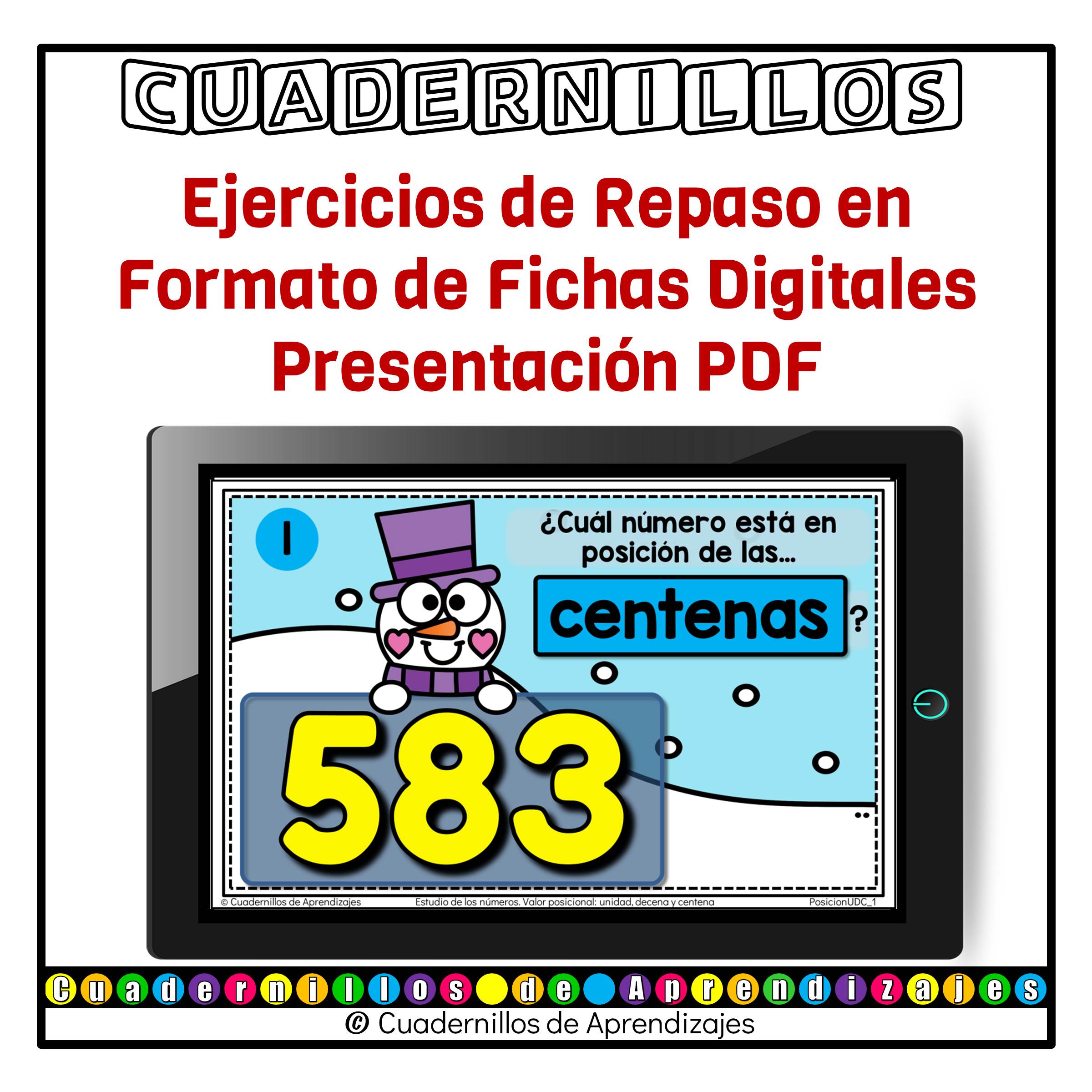 Valor posicional unidades decenas centenas Estudio de los números Matemáticas Primer Grado Primaria Fichas Digitales 2 Valor posicional unidades decenas centenas Estudio de los números Matemáticas Primer Grado Primaria Fichas Digitales - Image 2