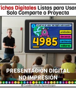 Valor Posicional unidades decenas centenas millares Estudio de los números Matemáticas Grado Primaria Fichas Digitales 12 valor posicional fichas digitales 3 1