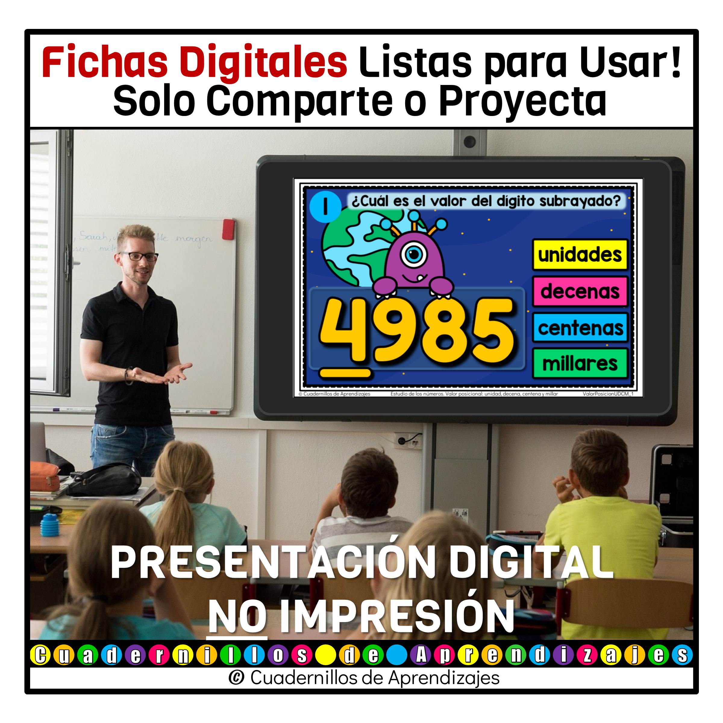Valor Posicional unidades decenas centenas millares Estudio de los números Matemáticas Grado Primaria Fichas Digitales 3 Valor Posicional unidades decenas centenas millares Estudio de los números Matemáticas Grado Primaria Fichas Digitales - Image 3