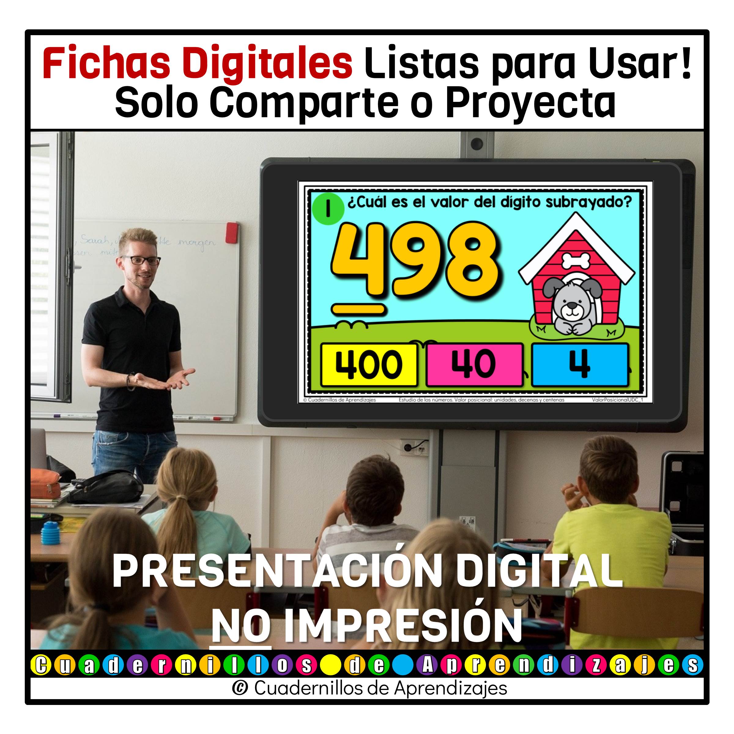Valor posicional: unidades, decenas y centenas Estudio de los números Matemáticas Primero Segundo Grado Primaria Fichas Digitales 3 Valor posicional: unidades, decenas y centenas Estudio de los números Matemáticas Primero Segundo Grado Primaria Fichas Digitales - Image 3