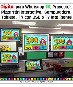 Valor posicional: unidades, decenas y centenas Estudio de los números Matemáticas Primero Segundo Grado Primaria Fichas Digitales 15 valor posicional fichas digitales 6