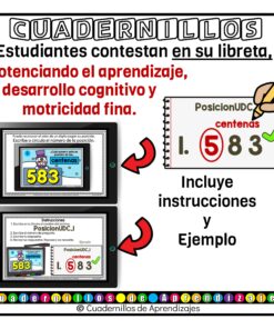 Valor posicional unidades decenas centenas Estudio de los números Matemáticas Primer Grado Primaria Fichas Digitales 16 valor posicional fichas digitales 7 2