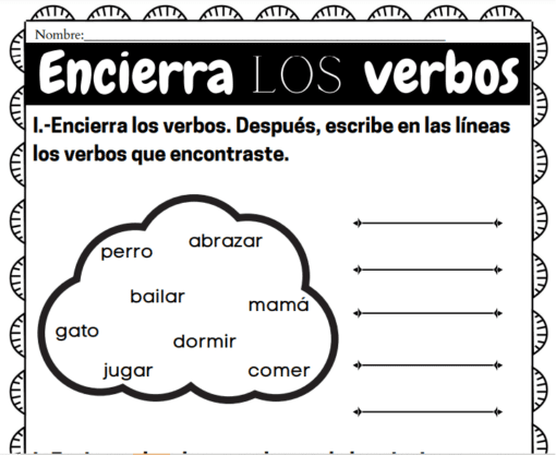 verbos para niños