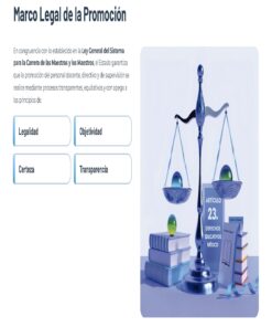 Guía de Apoyo Promoción Vertical Función Directiva en Educación Especial - USICAMM 2026 - 2027 + (Simulador 90 Reactivos) 15 Ilustración de balanzas de justicia, libros jurídicos, un globo terráqueo y un documento titulado