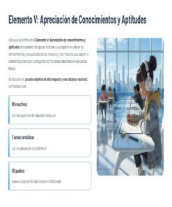Guía de Apoyo Promoción Vertical Función Directiva en Educación Especial - USICAMM 2026 - 2027 + (Simulador 90 Reactivos) 22 Una chica con auriculares está sentada en un pupitre, escribiendo en un cuaderno con una tableta digital, mientras otros alumnos trabajan en un aula moderna. A la izquierda, un gráfico resume los puntos clave del